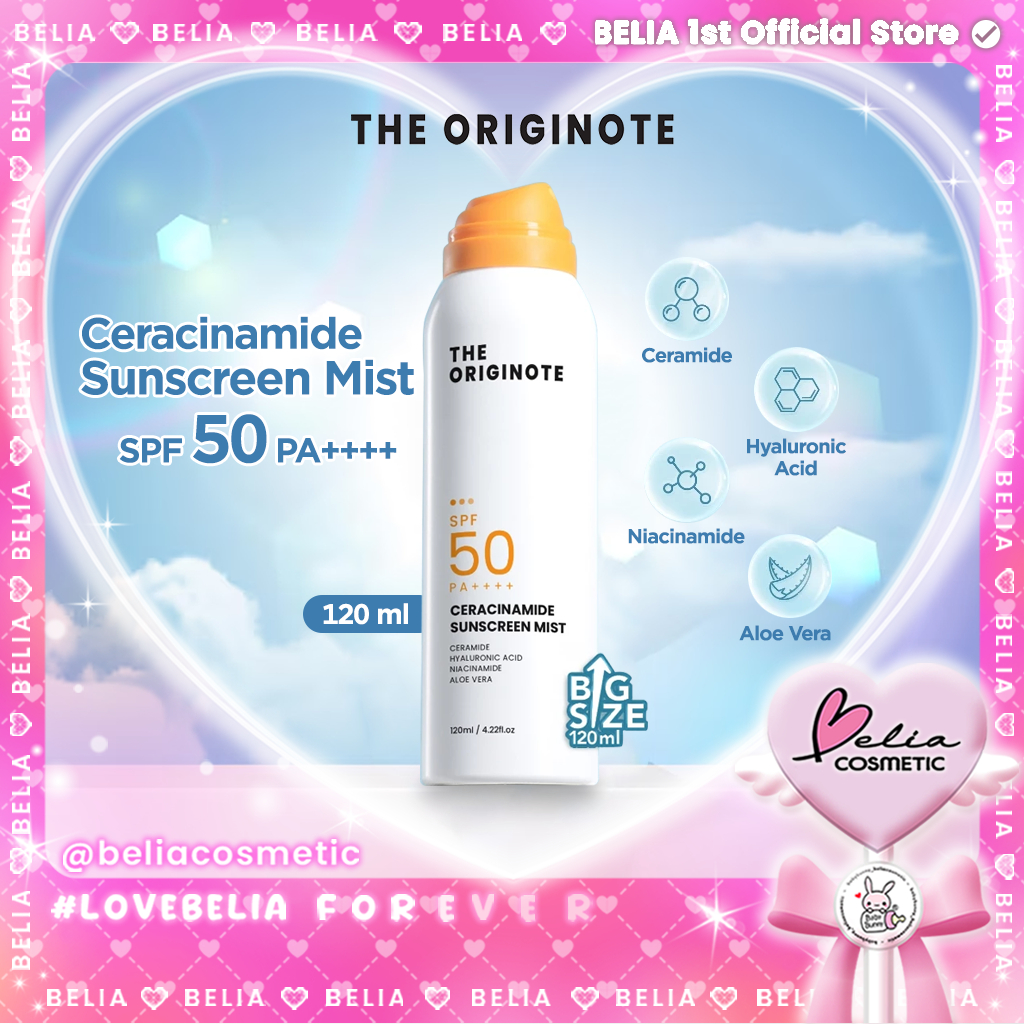 ❤ BELIA ❤ THE ORIGINOTE Ceracinamide Sunscreen Mist SPF 50 PA++++ | UV Protector Spray Face Sun Mist