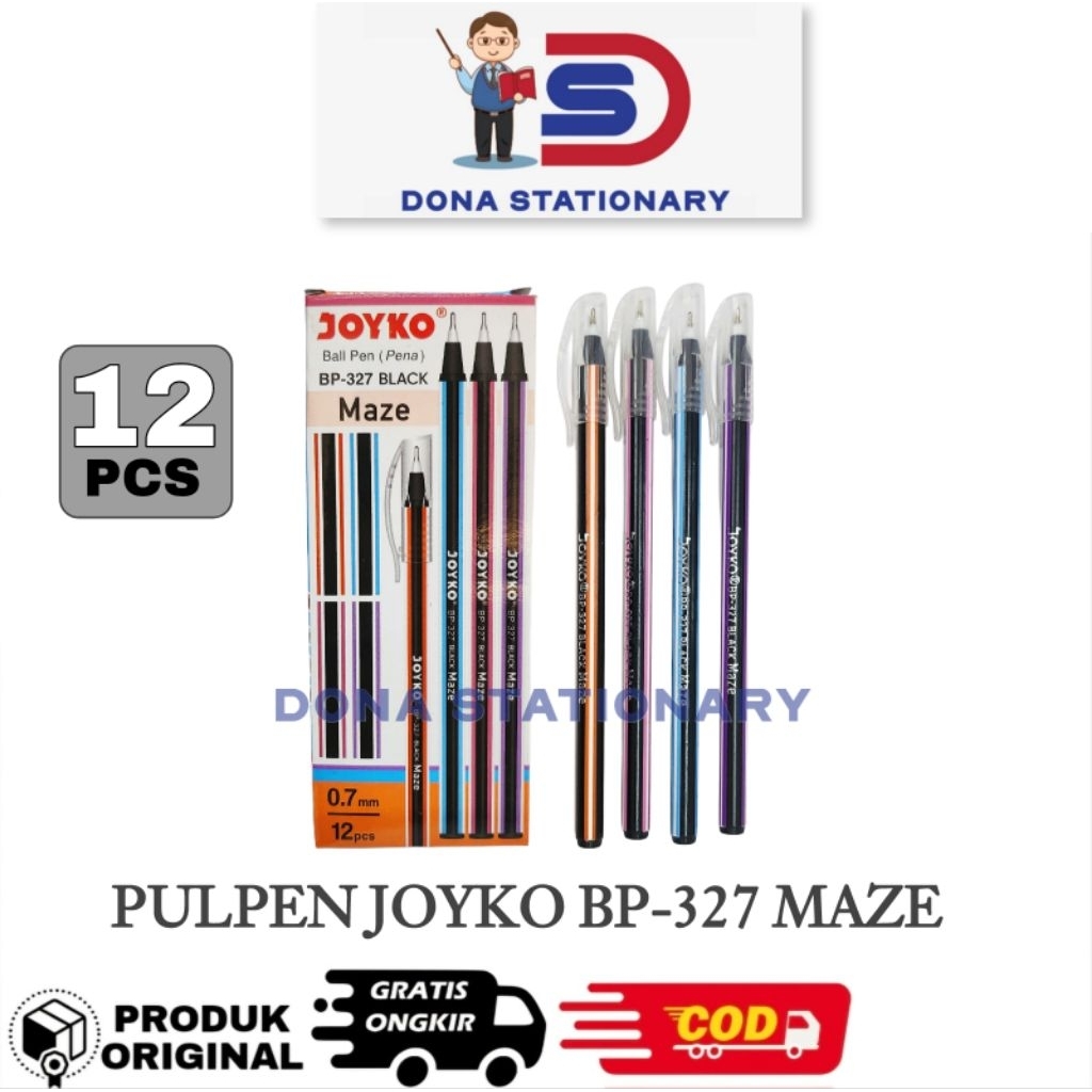 

( PACK ) Pulpen Joyko BP-327 MAZE 0.7 mm / Ballpen Joyko 0.7 mm