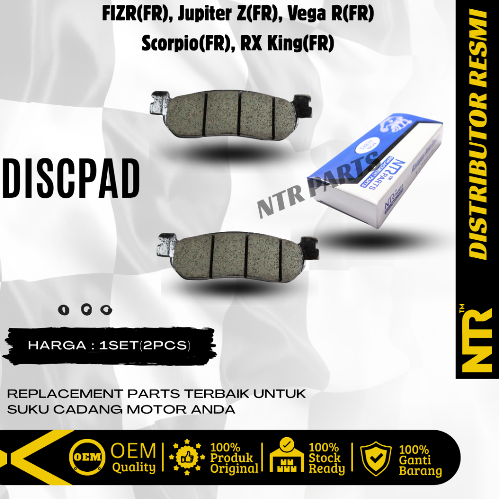 Discpad Set FR kampas rem cakram fiz r jupiter z vega r scorpio rx king 1 set NTR Parts Official