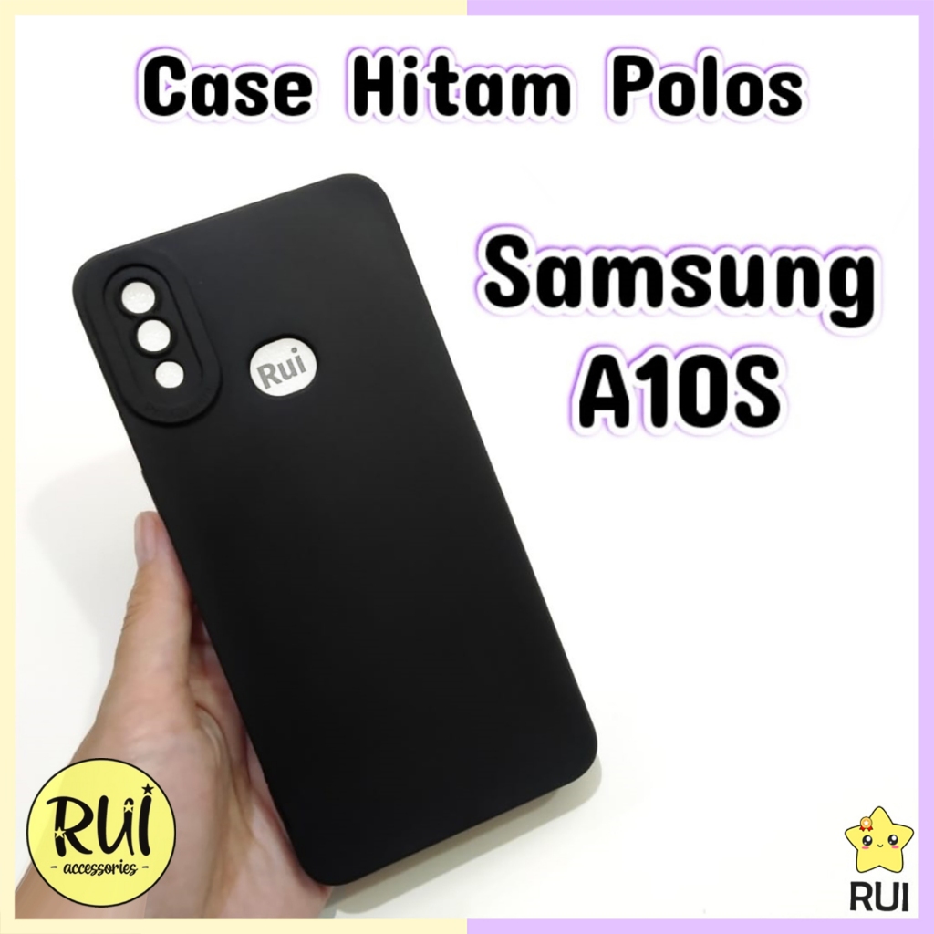 Case Hitam Samsung A10S Black Matte Softcase Polos Protect Silikon HP Rui Acc
