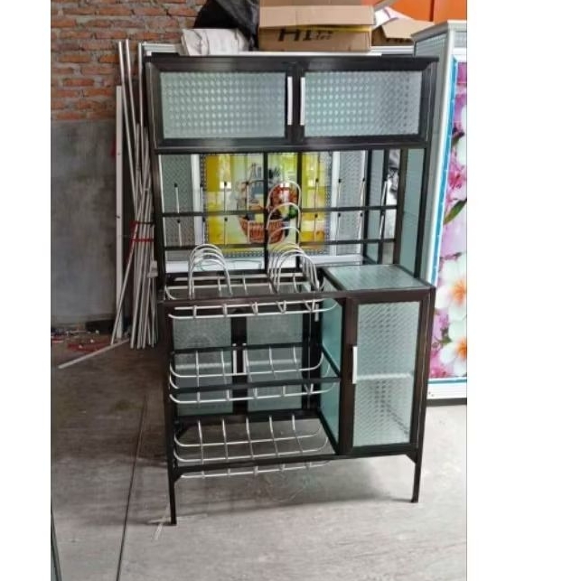 RAK PIRING MINIMALIS KACA ALUMINIUM