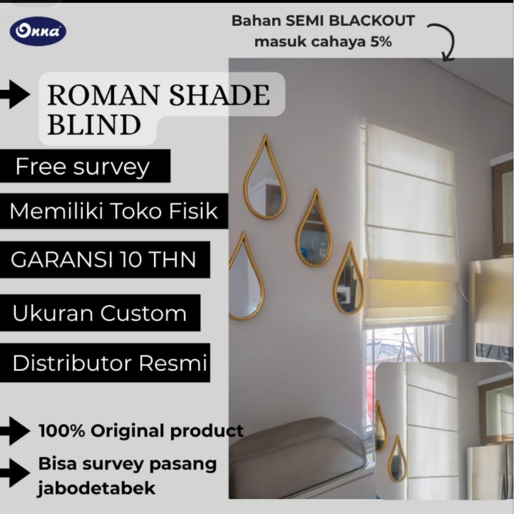 Onna / Roman Shades / Tirai minimalis / Tirai Jendela