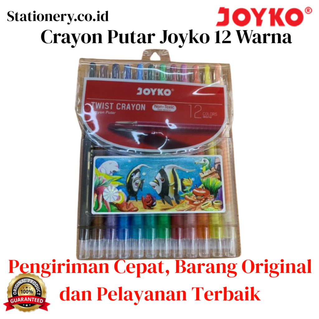

Twist Crayon Joyko 12 Warna TWCR-12s / Crayon Putar Panjang Joyko