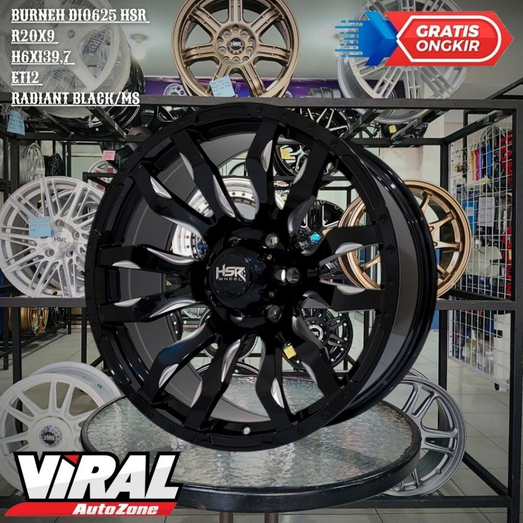 Velg Mobil HSR BURNEH D10625 Ring 20 VELG R20 TRITON,HILUX,STRADA LOBANG 6 LEBAR 9
