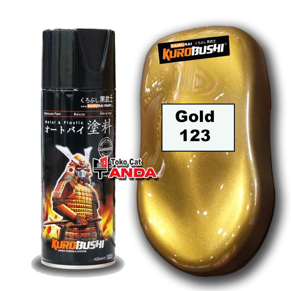 Samurai Paint Gold 123 PROMO - Cat Semprot Emas - Pilok Emas Gold - Cat velg emas
