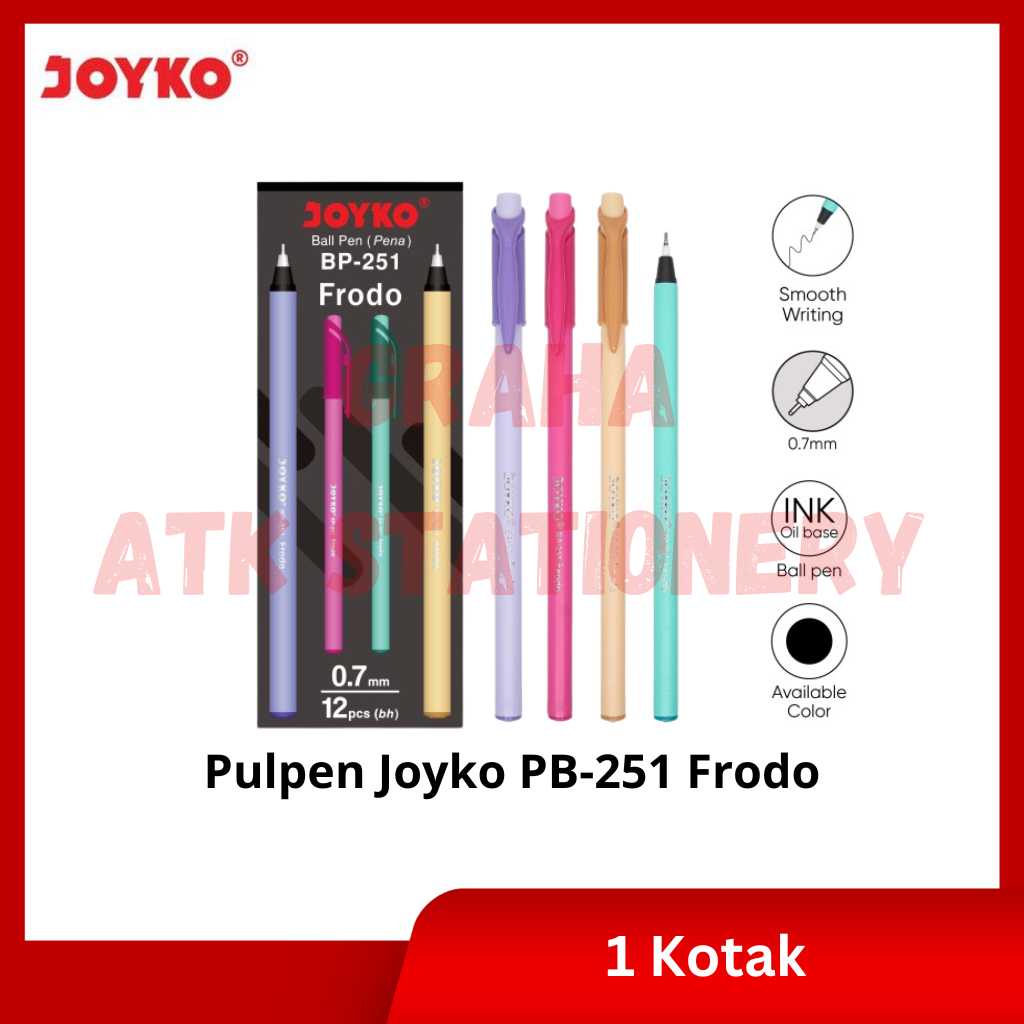 

[1 Kotak] Pulpen Joyko BP-251 Frodo / Ball Pen / Pena 0.7mm Joyko BP-251 Frodo