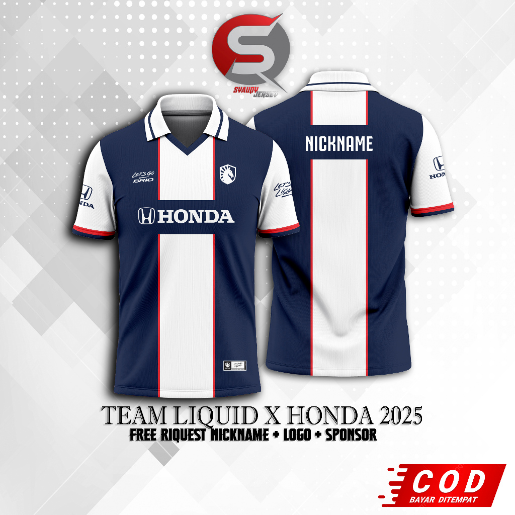 Jersey Team Liquid X Honda Team Liquid ID Team Liquid PH  Baju Kaos Game Terbaru 2025