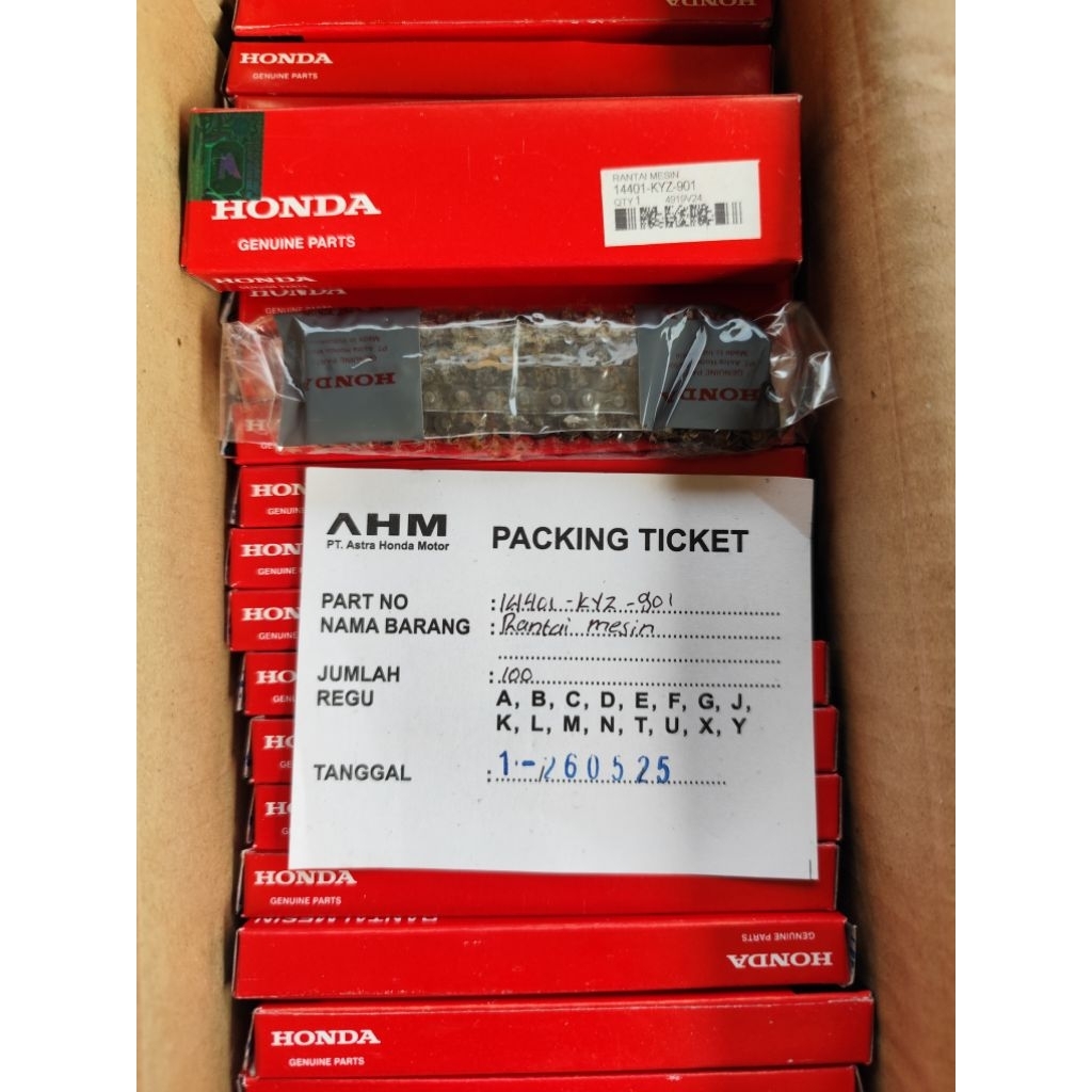 RANTAI KETENG MESIN ORIGINAL SUPRA X 125 HELM IN/ SUPRA X 125 FI INJEKSI/ BLADE 125 FI.. 14401-KYZ-9