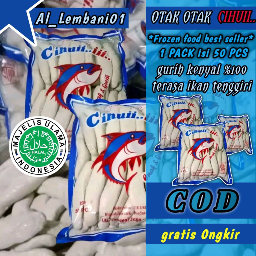 

OTAK-OTAK IKAN CIHUI.. 1 PACK ISI 50 PCS GURIH GENYAL 100% DARI IKAN TENGGIRI ASLI FROZEN FOOD