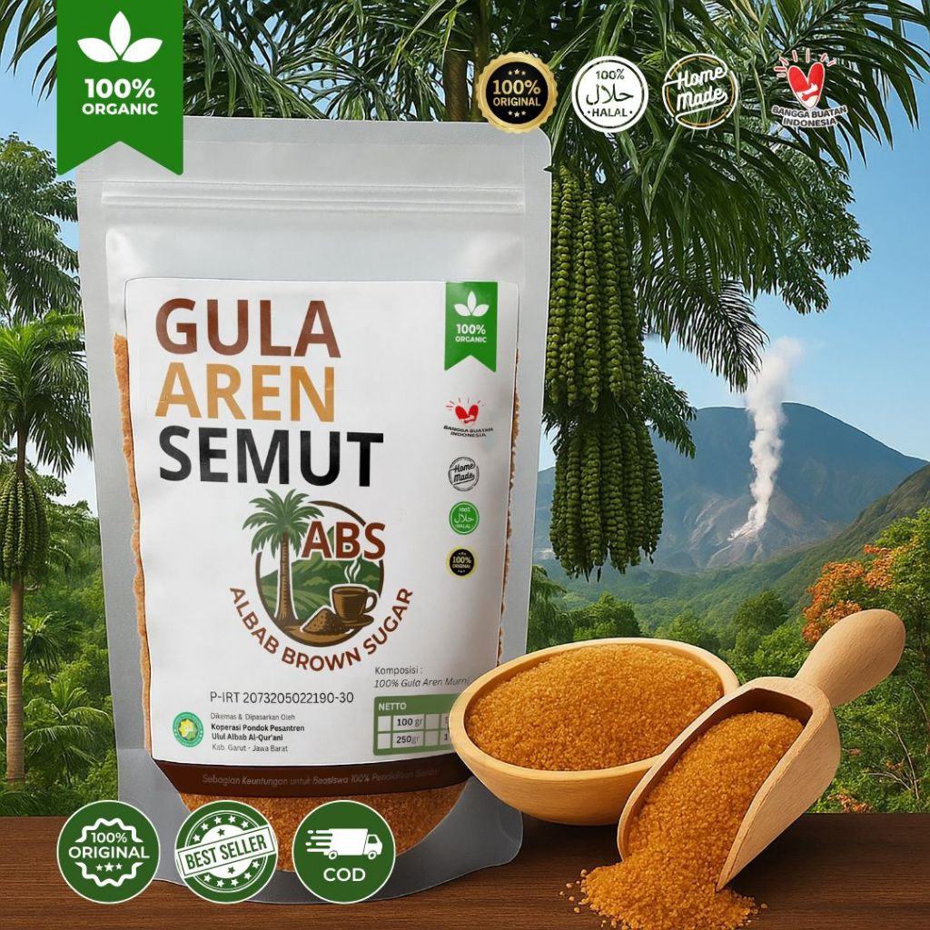 

Albab Brown Sugar (ABS) - Gula Aren Bubuk / Gula Semut Organik Asli Tanpa Campuran