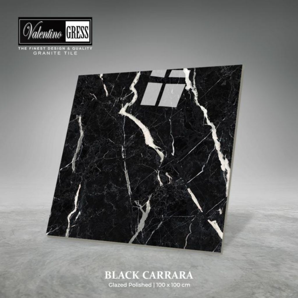 GRANITE VALENTINO GRESS 100x100CM - BLACK CARRARA