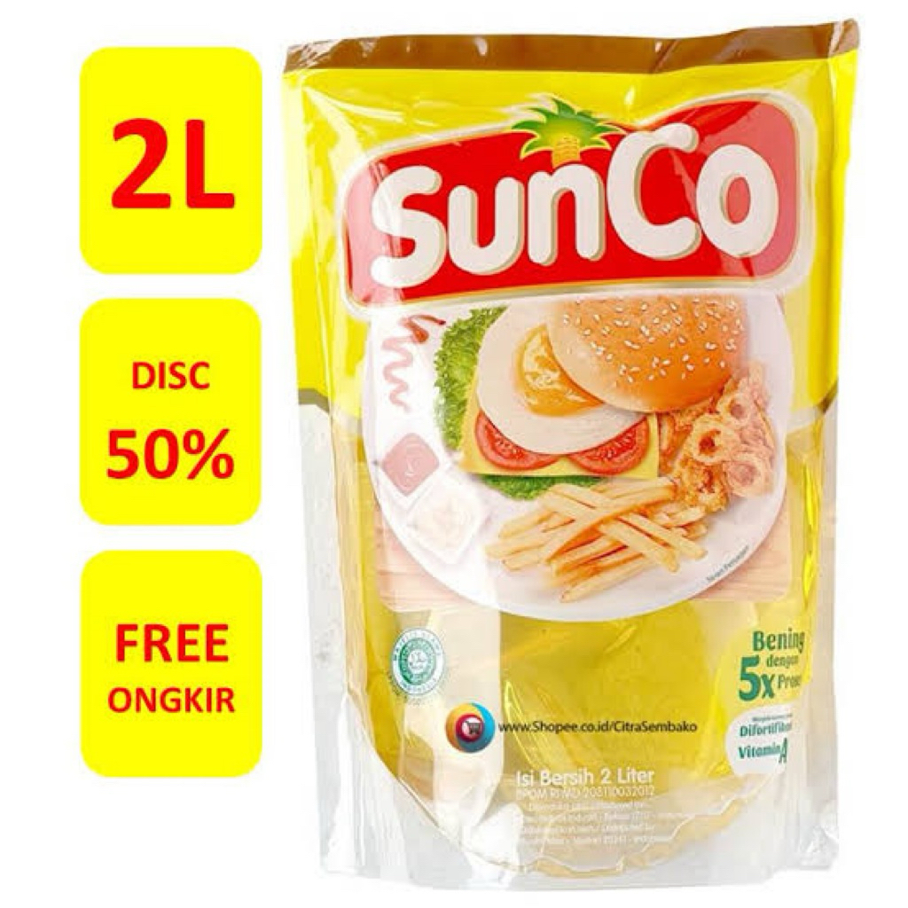 

❤️Rys❤️ Minyak goreng sunco 2 Literan Paket 2 dan 3 dus