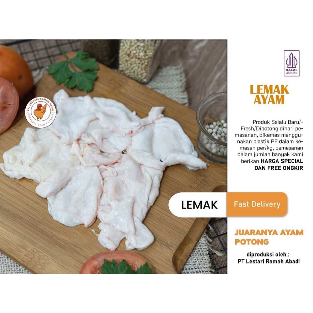 

Lemak Ayam Fresh 1Kg - High Quality Chicken Fat