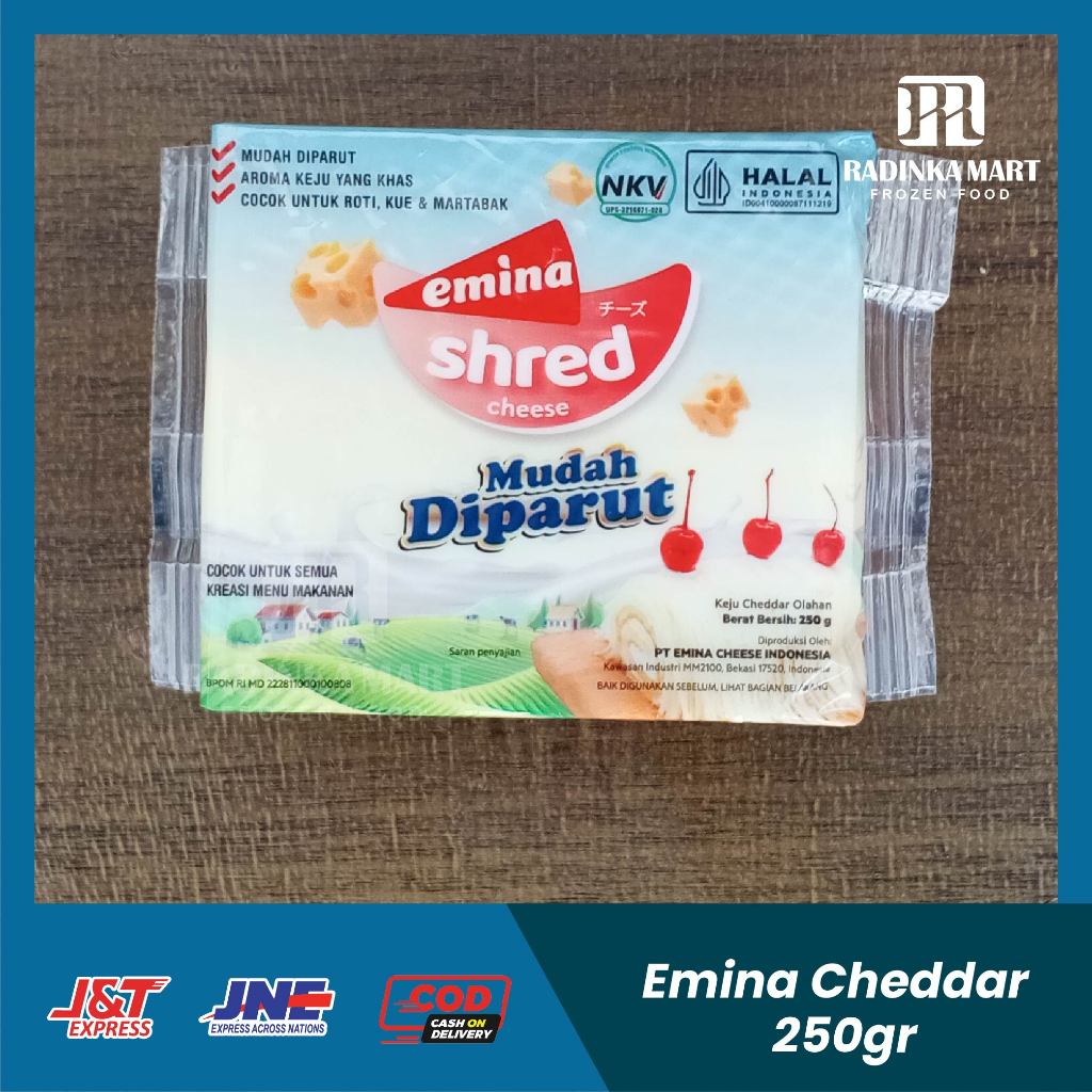 

Emina Cheddar 250gr - KEJU CHEDDAR EMINA 250gr