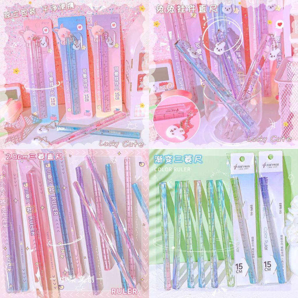 

Penggaris Akrilik Transparant Pengaris Segitiga Kristal Aesthetic Penggaris Warna RR001