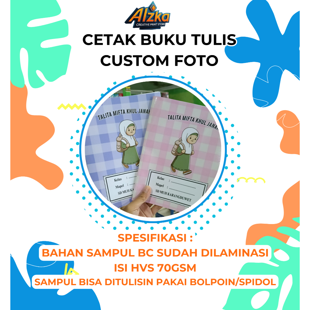 

Cetak Buku Tulis Anak/Pribadi Custom – 32 Lembar | Desain Bebas