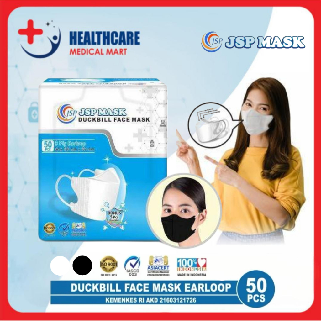JSP MASK Duckbill Face Mask Masker Medis isi 50 pcs