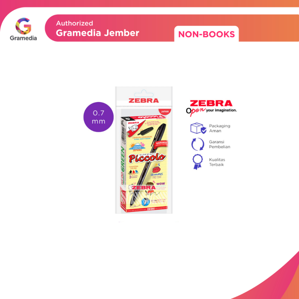 

Pulpen Zebra Piccolo Semi Gel Stick Pen 0.7Mm Set 12Pcs Black - Gramedia Jember