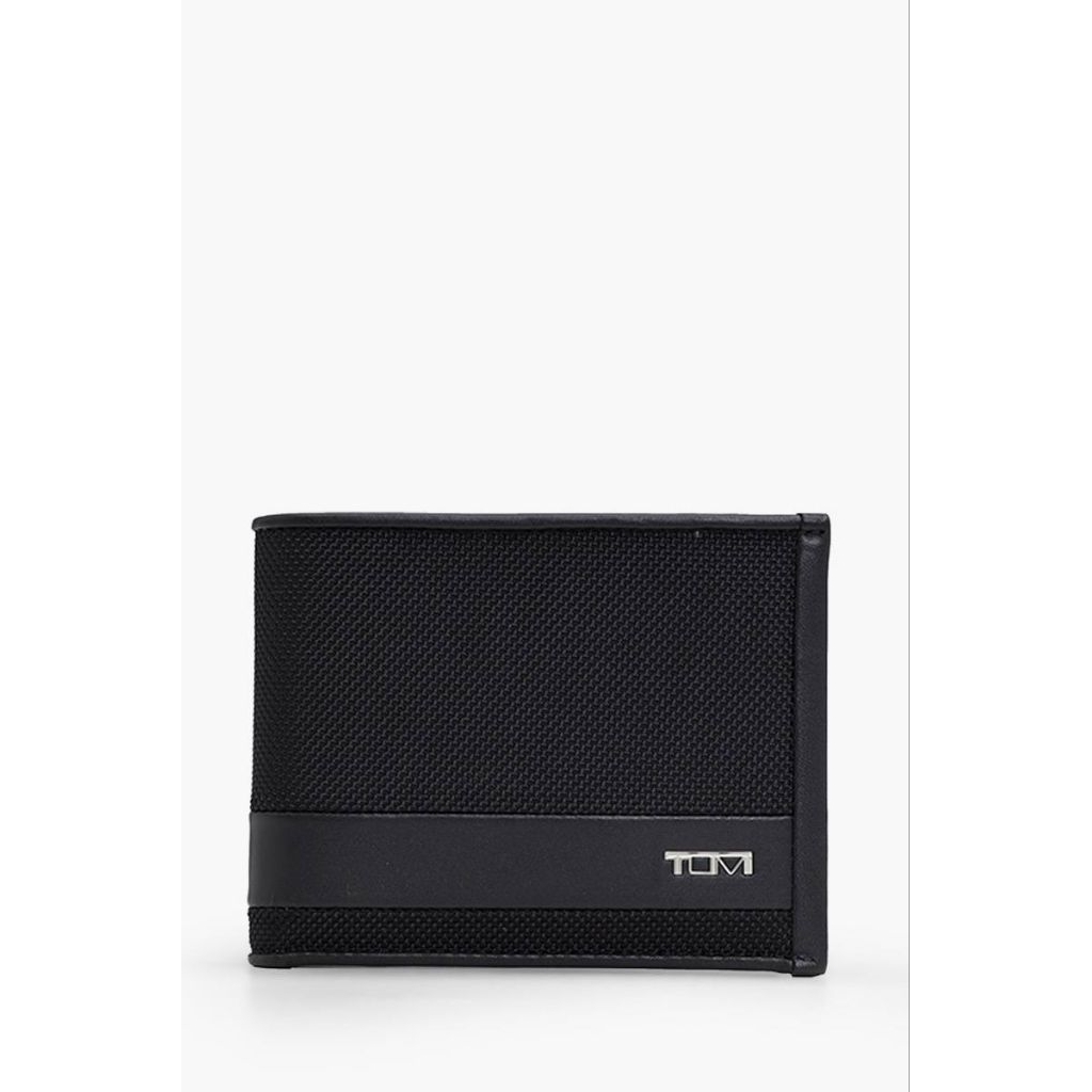 TUMI Alpha Global Double Billfold Wallet in Black Ballistic Nylon