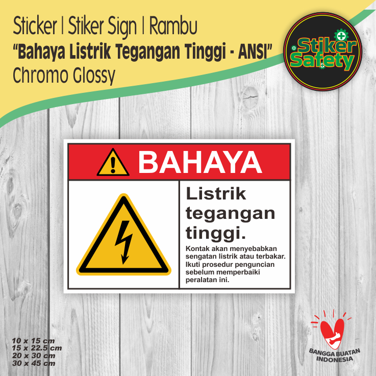 

Sticker Stiker Sign Rambu Bahaya Listrik Tegangan Tinggi - ANSI