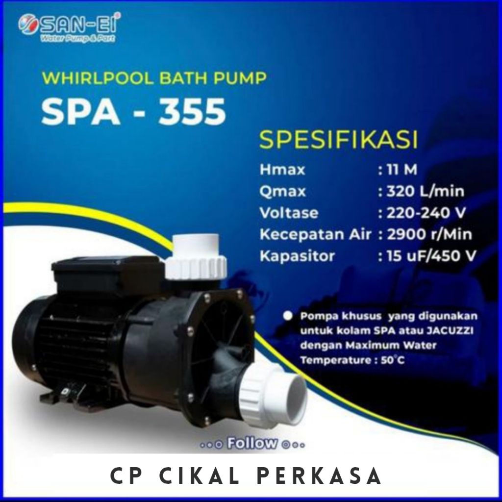 Pompa Sea Water Sanei Spa 335 Pompa Air Laut Asin 1hp 220V