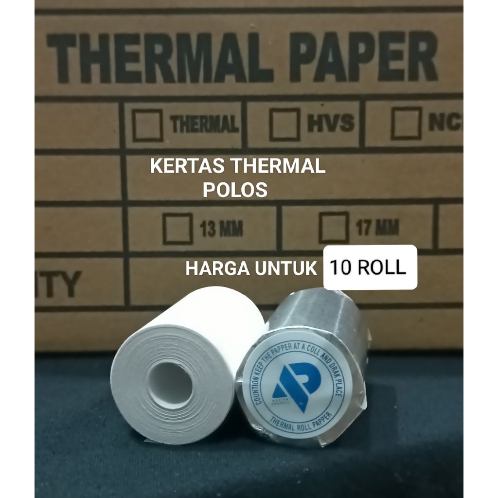 

( 10 ROLL ) KERTAS THERMAL POLOS 57x30/ 58x30