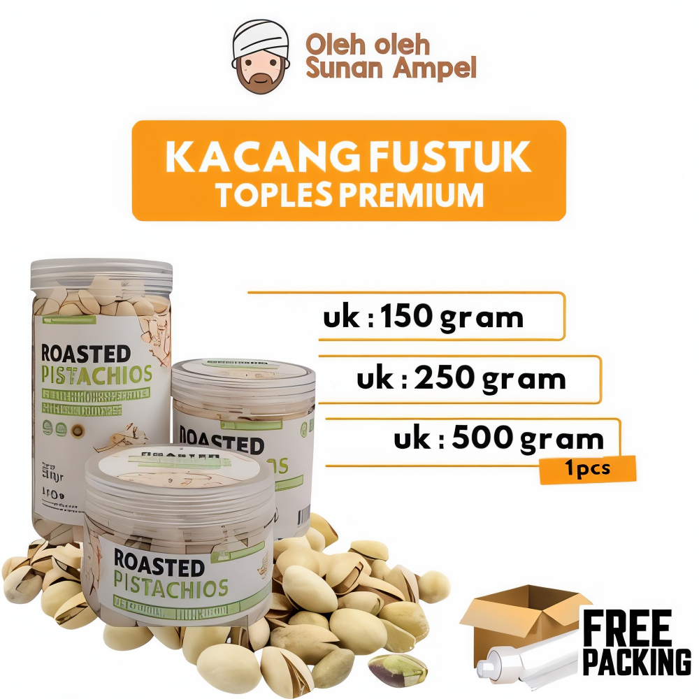 

Kacang Fustuk MEDIUM 250 GRAM Toples Premium FoodGrade untuk oleh-oleh haji dan umroh