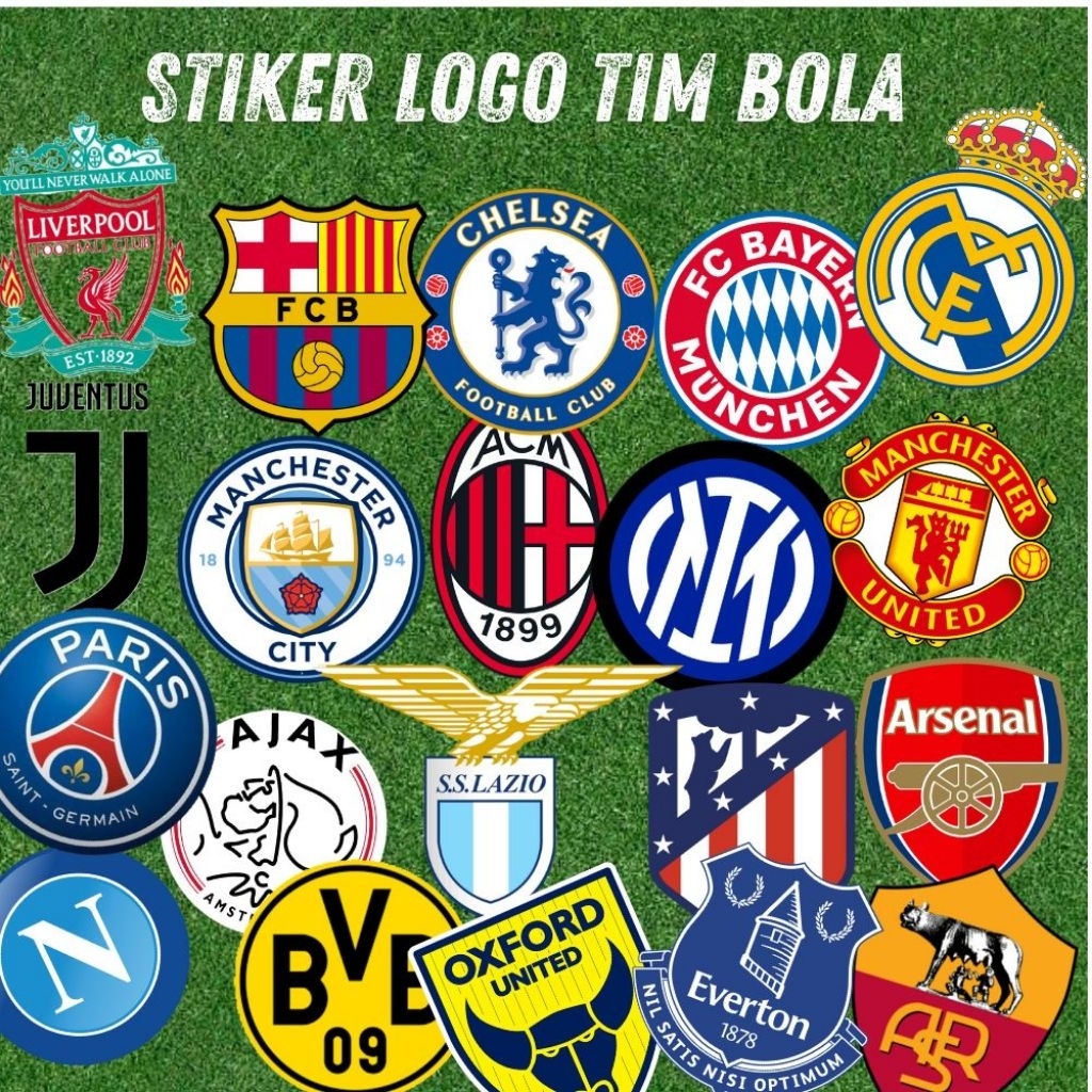 

STIKER PACK LOGO TIM SEPAKBOLA 20 PCS BAHAN VINYL ANTI AIR