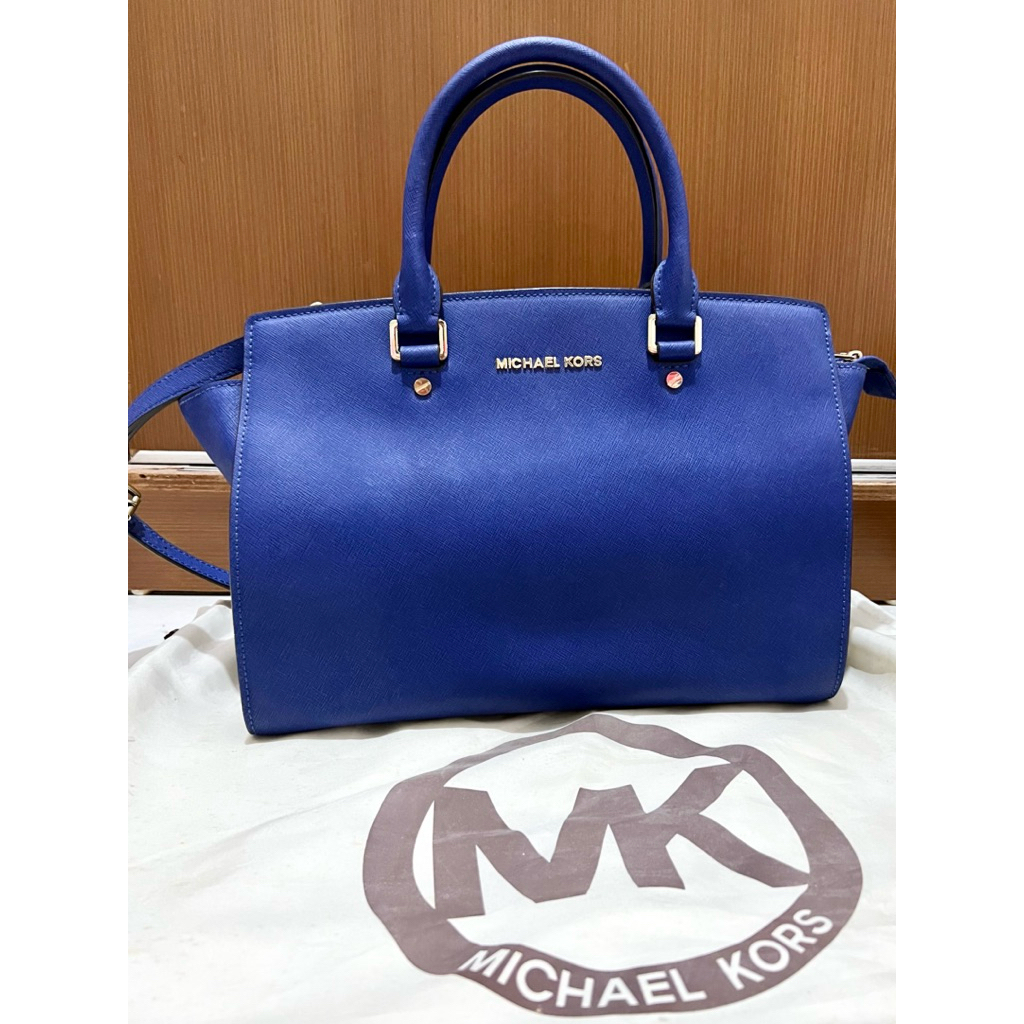 mk selma saviano large blue electric