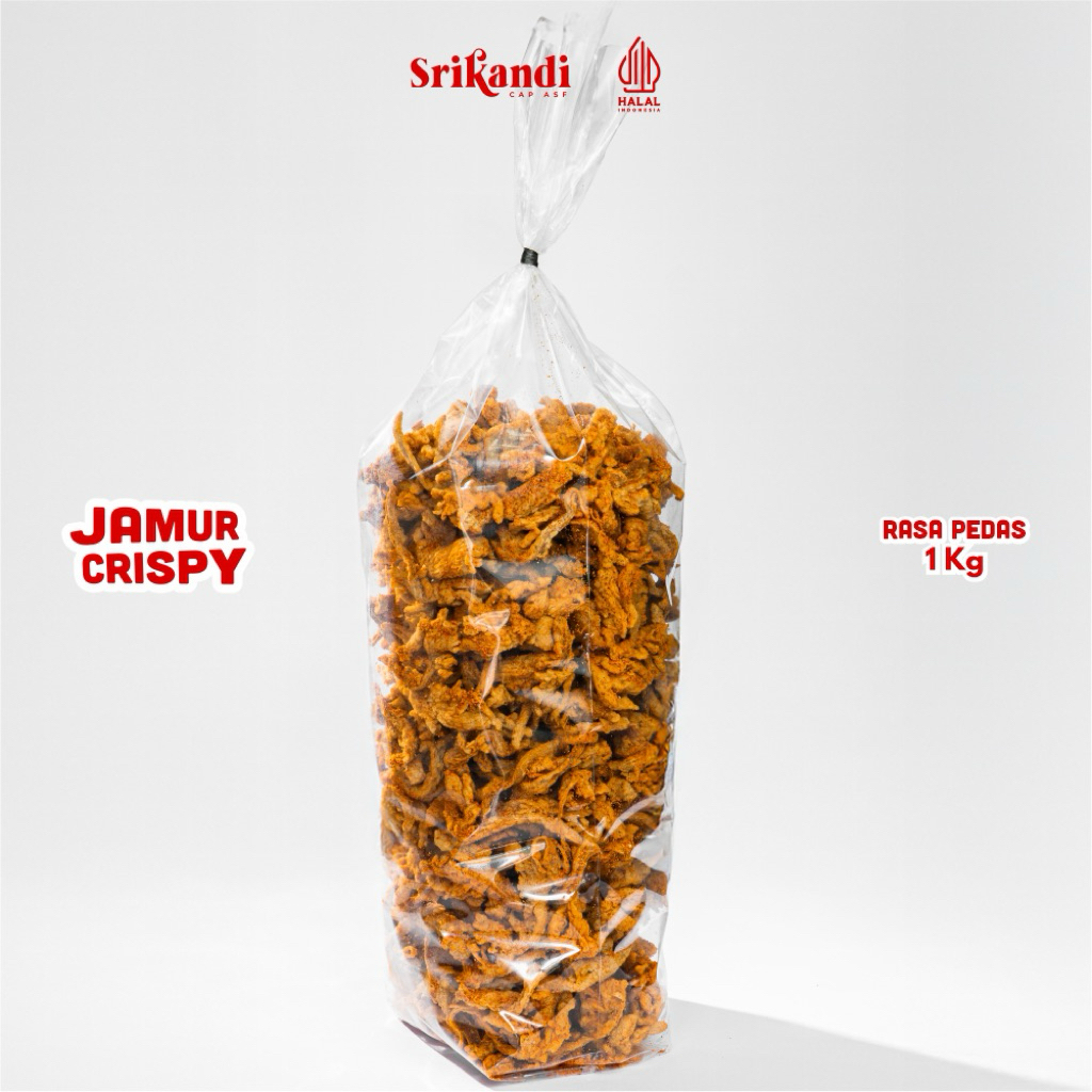 

Keripik Jamur Pedas 1 KG / 1KG Jamur Crispy Pedas Kriuk Kripik Jamur
