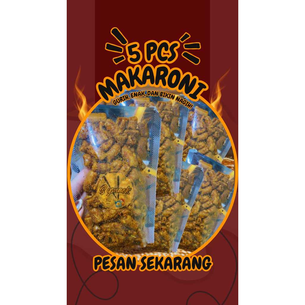 

PAKET BUNDLING ISI 5 PCS MAKRONI MAKARONI BANTET BANTAT PEDAS 50 GRAM