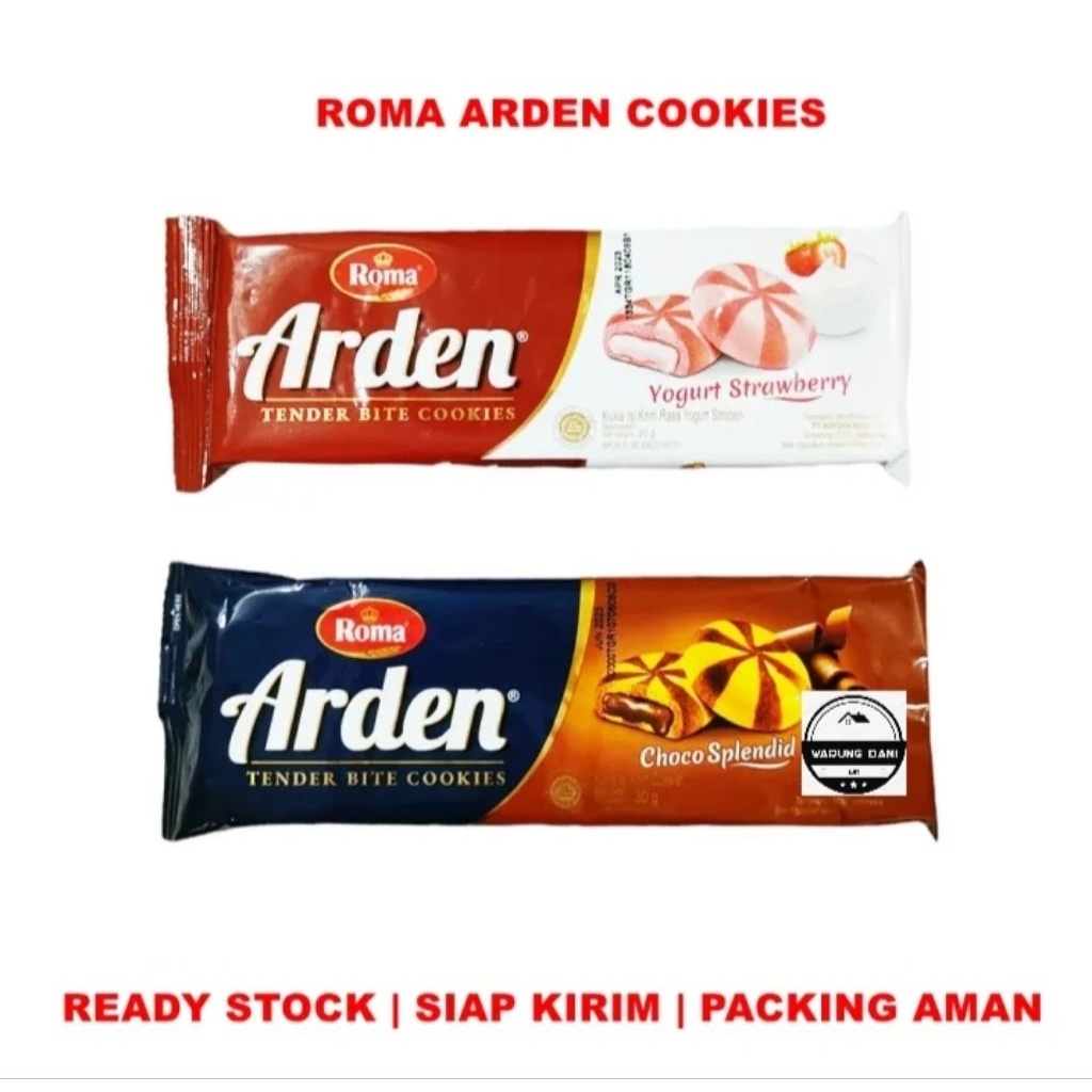 

Roma Arden cookies 2 Varian Rasa |Chocolate coklat | Yogurt Strawberry | 1Sachet | 1Box 10x270g
