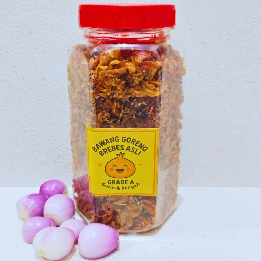 

Bawang Goreng Asli Brebes Grade A 150gram Kemasan Toples
