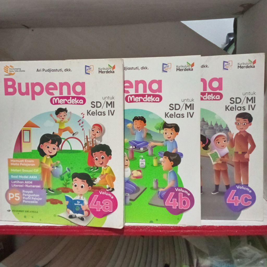 Buku Bekas Bupena 4a, 4b, 4c, 4d. SD MI Kelas 4 Kurikulum Merdeka Penerbit Erlangga