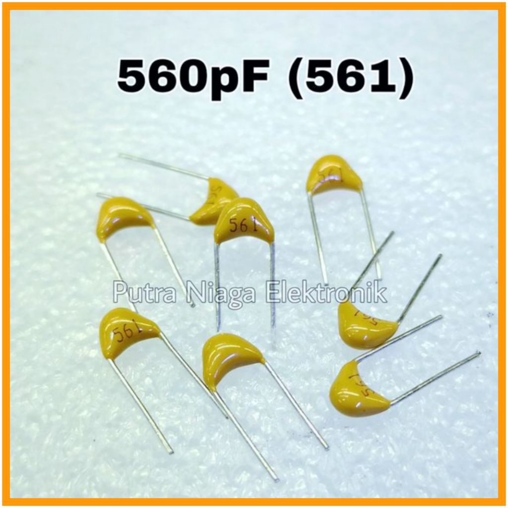 Kapasitor MLCC 560pF Multilayer Keramik kode 561 Non Polar Monocap 560pF 0,56NF 0.56NF 100V