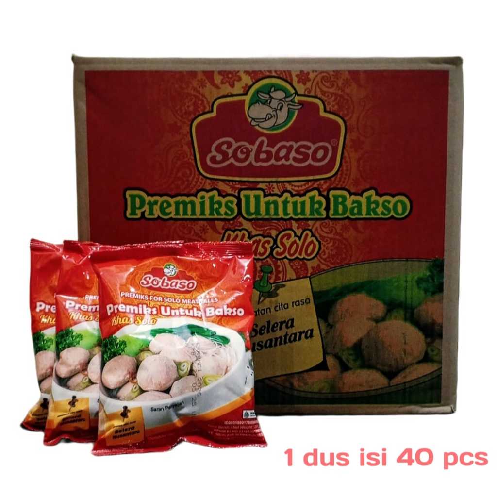 

Tepung adonan bakso Khas Solo 250 gr 1 dus isi 40 pcs