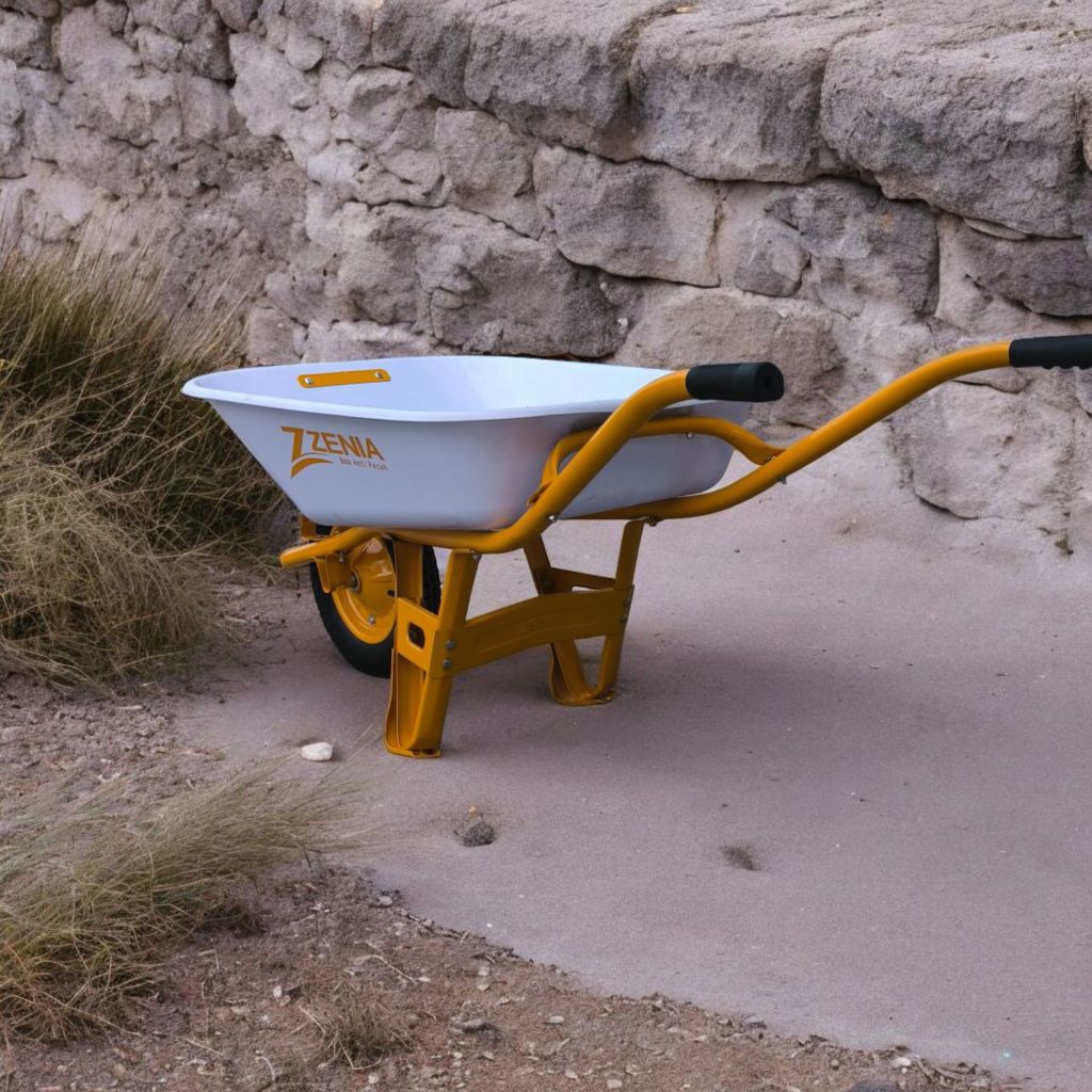 Gerobak Cor PVC Gerobak Pasir PVC Gerobak Cor Fiber Kokoh Awet - ZENIA Kuning