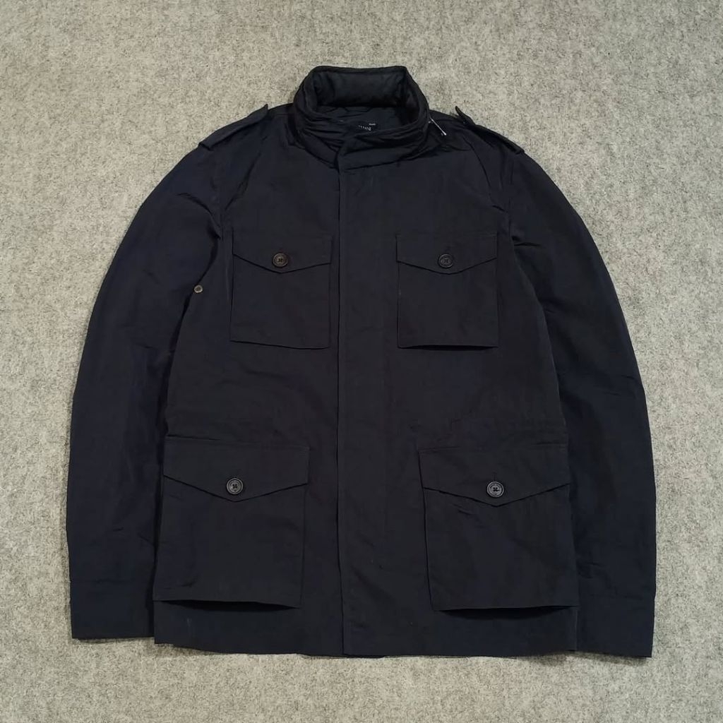 Jaket parka Hitam polos pria lengan pendek size L second