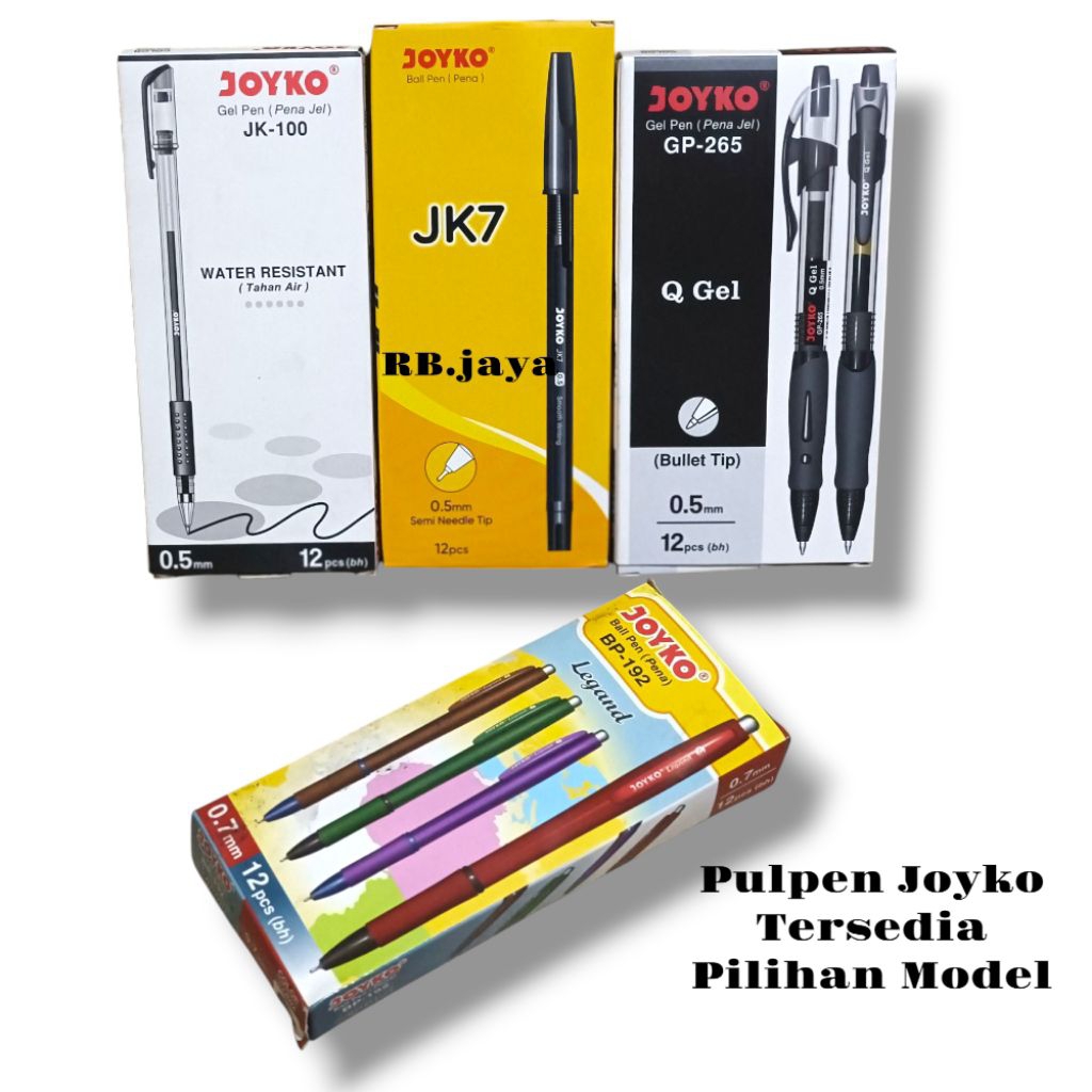 

1 Pack isi 12 Pcs Pulpen Gel Pen (Pena Jel) Joyko