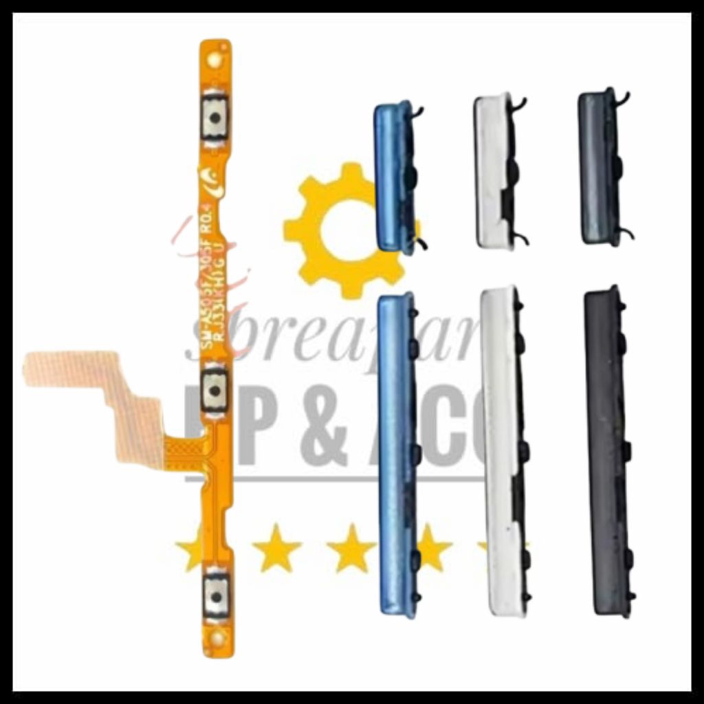 1 Set Tombol Luar + Flexible On Off Volume Samsung A20 / A30 / A30s / A50 / A50s Original | Sparepar