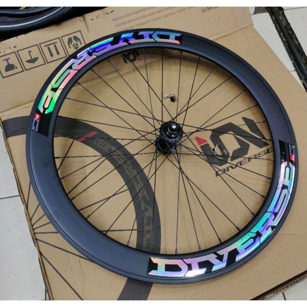 wheelset 700c fixie ION DIVERSE rims 6cm doltrap bearing loncer hitam