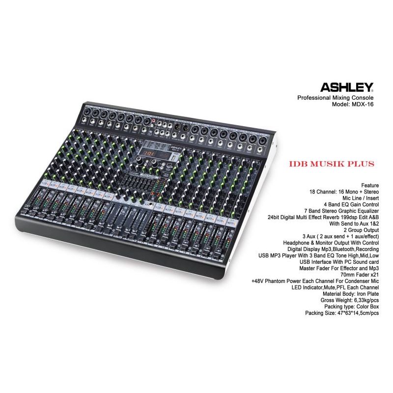 Mixer 16 Ch Ashley MDX16 MDX 16 Original