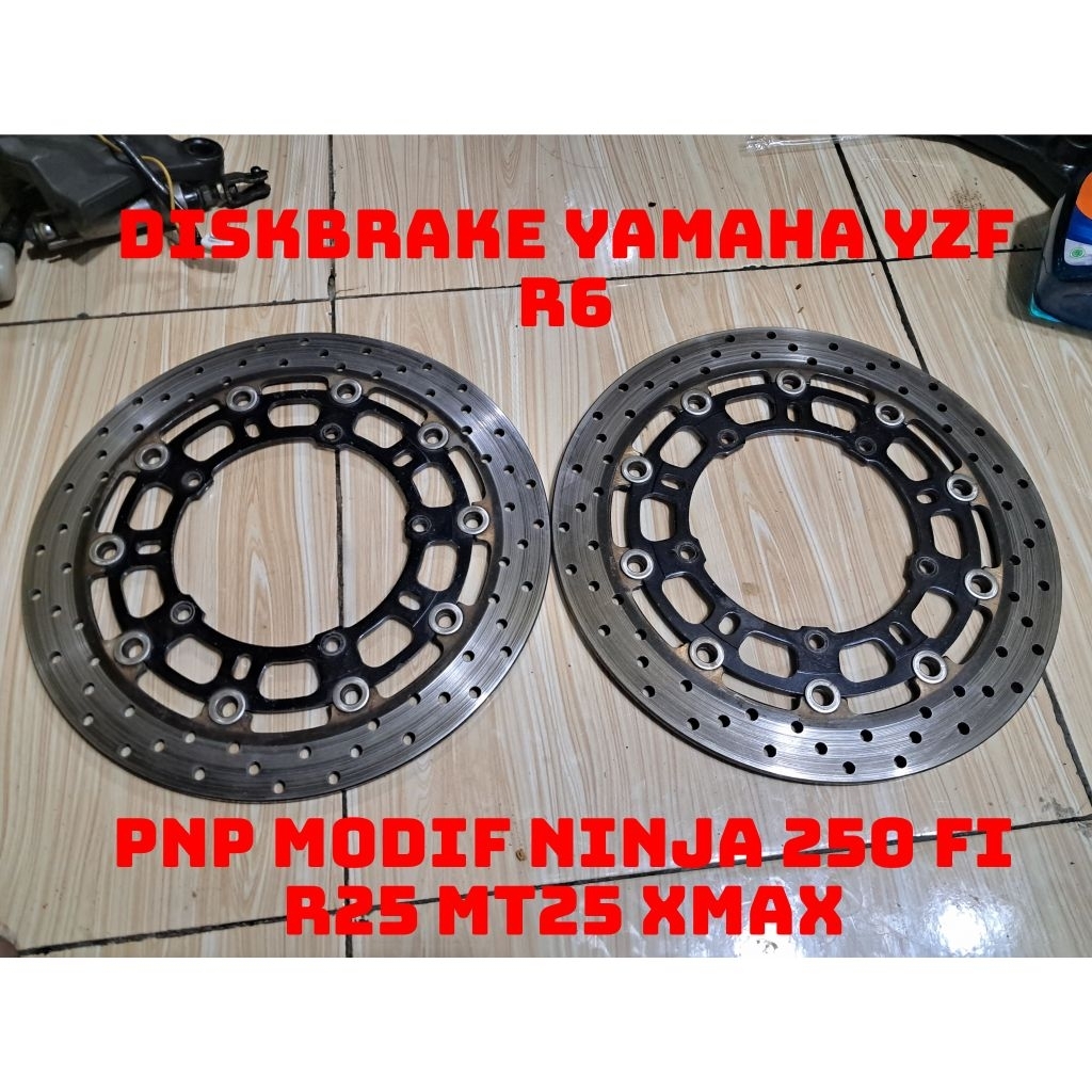 disk cakram piringan yamaha yzf r6 original tebal copotan limbah moge pnp modif ninja 250 z fi r25 m