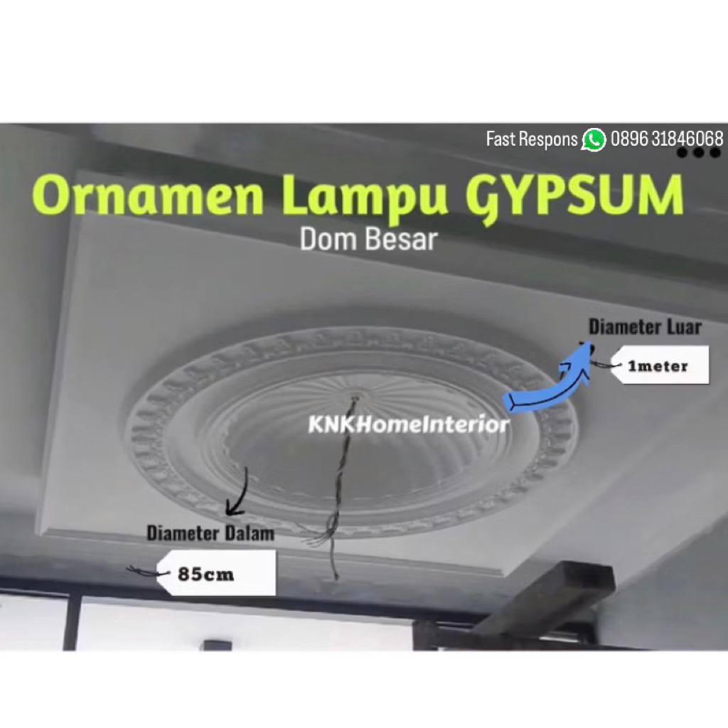 Ornamen Lampu Gypsum Dom Besar