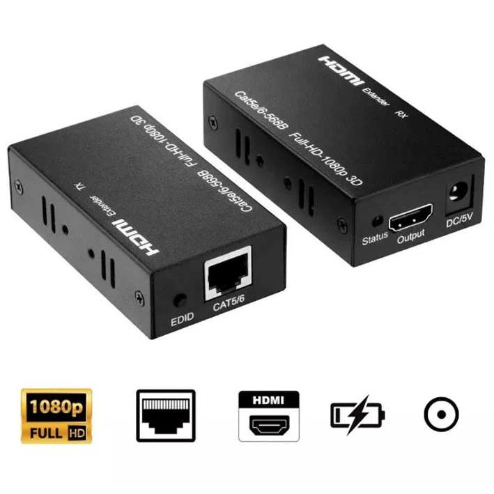 HDMI EXTENDER 60M CAT5/CAT5E/CAT6 - CONVERTER HDMI TO LAN 60 METER