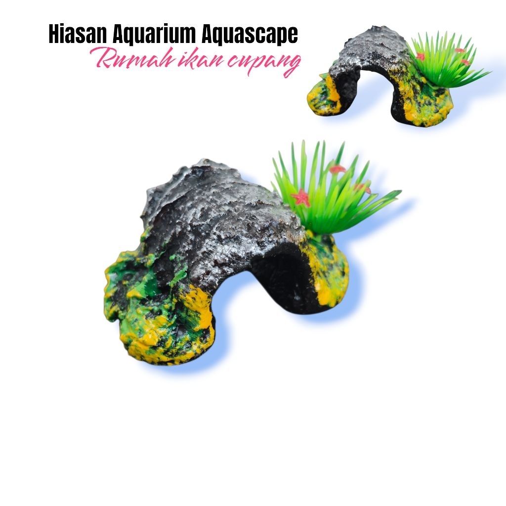 Hiasan ornamen dekorasi aquarium Terowongan jembatan Rumah ikan cupang
