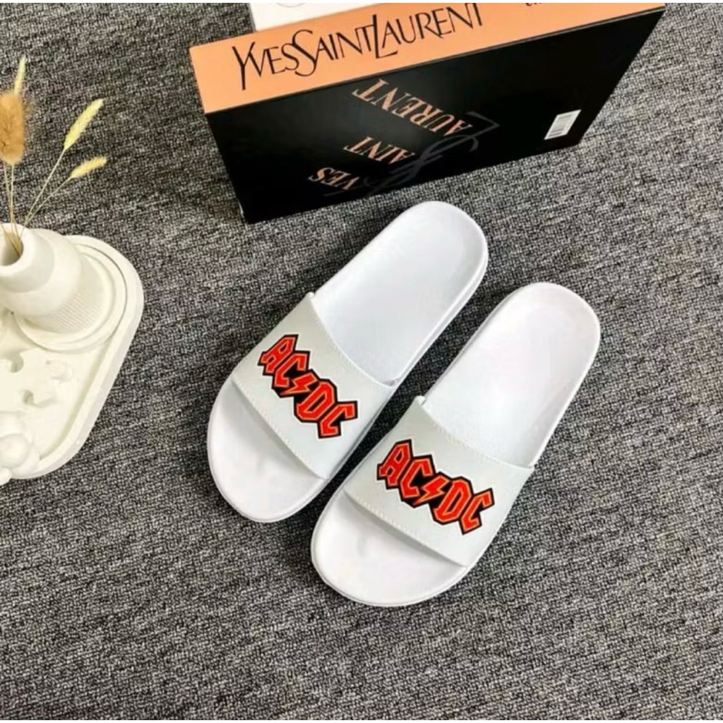 sandal slop ac dc warna putih merah