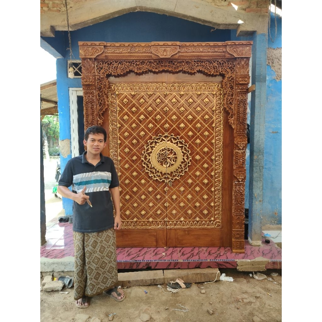 gebyok pintu ukir jati nabawi