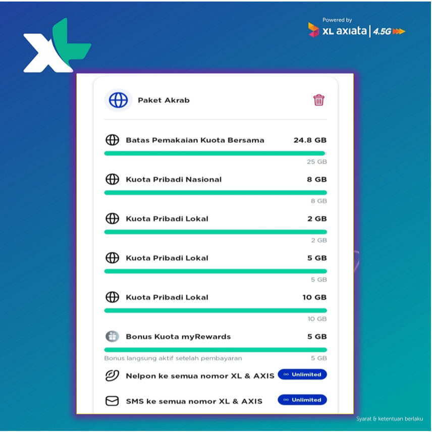 XL AXIS DATA INTERNET AKRAB NEW