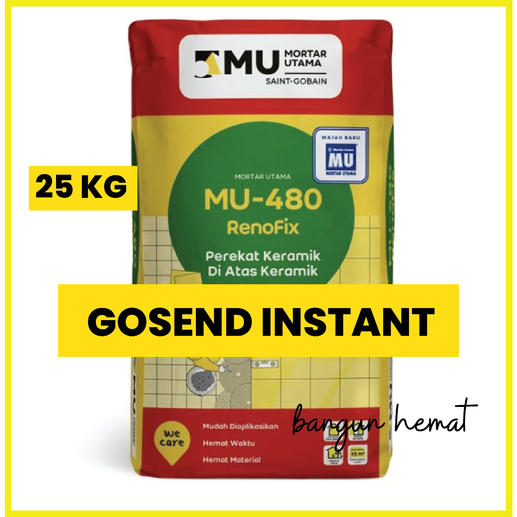 Mortar Utama MU-480 Perekat Keramik di Atas Keramik – Semen Instan MU480 25Kg